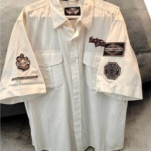 Harley-Davidson Cream Button-Up Shirt